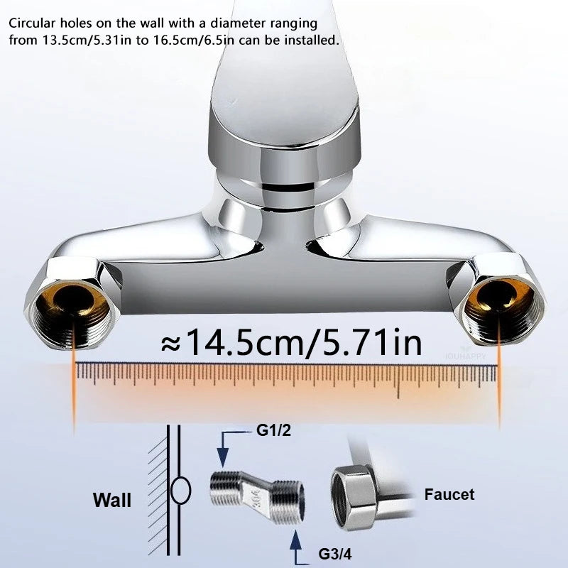 Wall Mount Sink Faucets Hot Cold Water Tap Hand Wash Basic Faucets Shower Multifunction Faucet Mixing Valve Bathroom Accessories