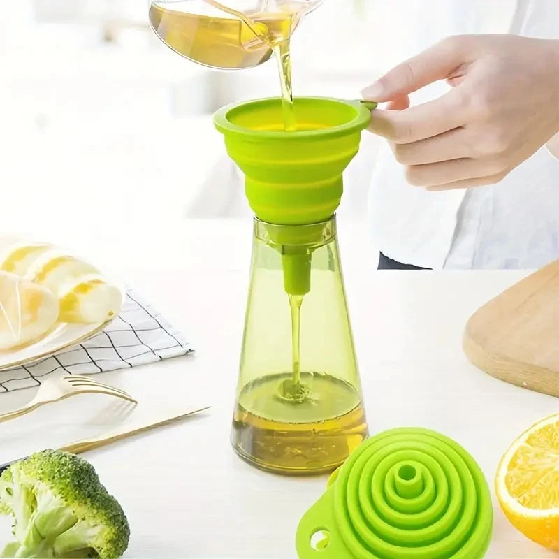Silicone Collapsible Funnel, Foldable Funnels For Water Liquid Oil, Kitchen Gadgets Accessories, Kitchen Utensils, Apartment Ess