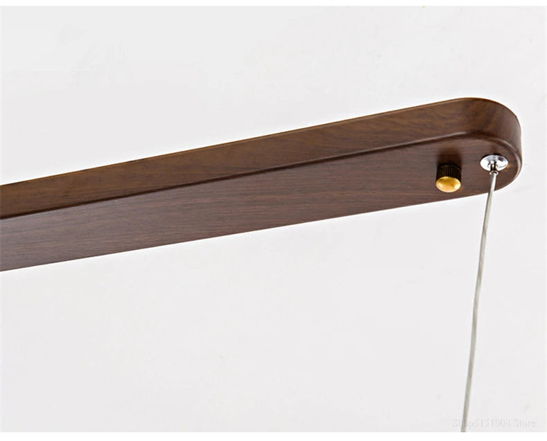 Modern LED Pendant Light ong strip restaurant chandelier dining room lamp minimalist office Lustre Walnut Home decor Lighting
