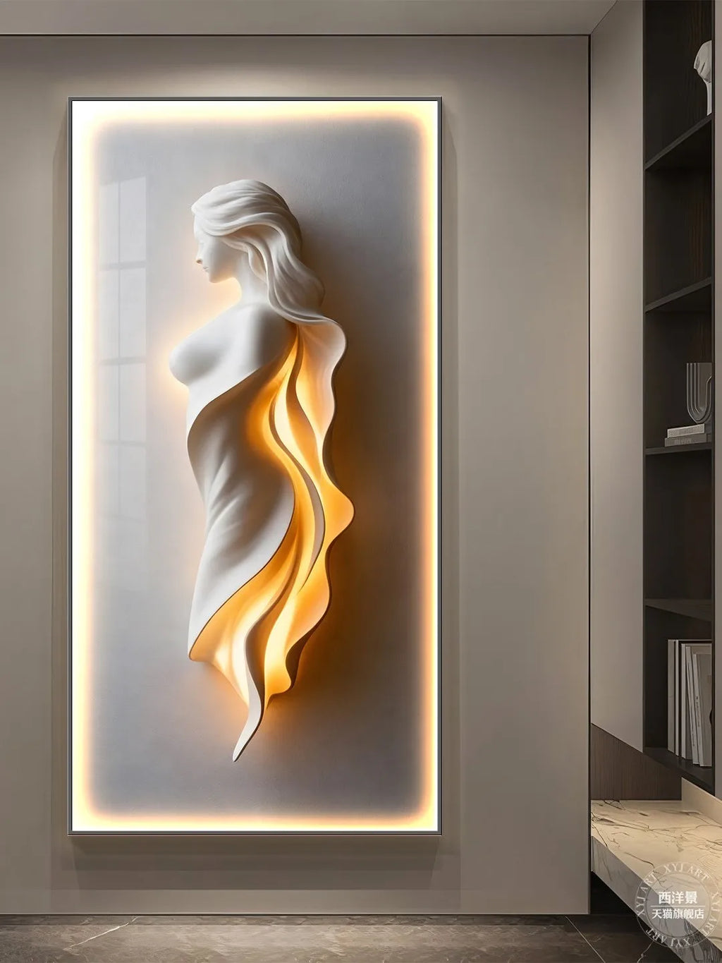 Modern Light Luxury Entrance Decoration Painting Simple Abstract Corridor Hanging Painting High-end Relief Wall Lamp Painting