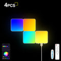 Smart Grid LED Wall Light Kit - RGB Color Changing with App & Music Control, DIY Creative Backlit Panels for Gaming Room & Bedro