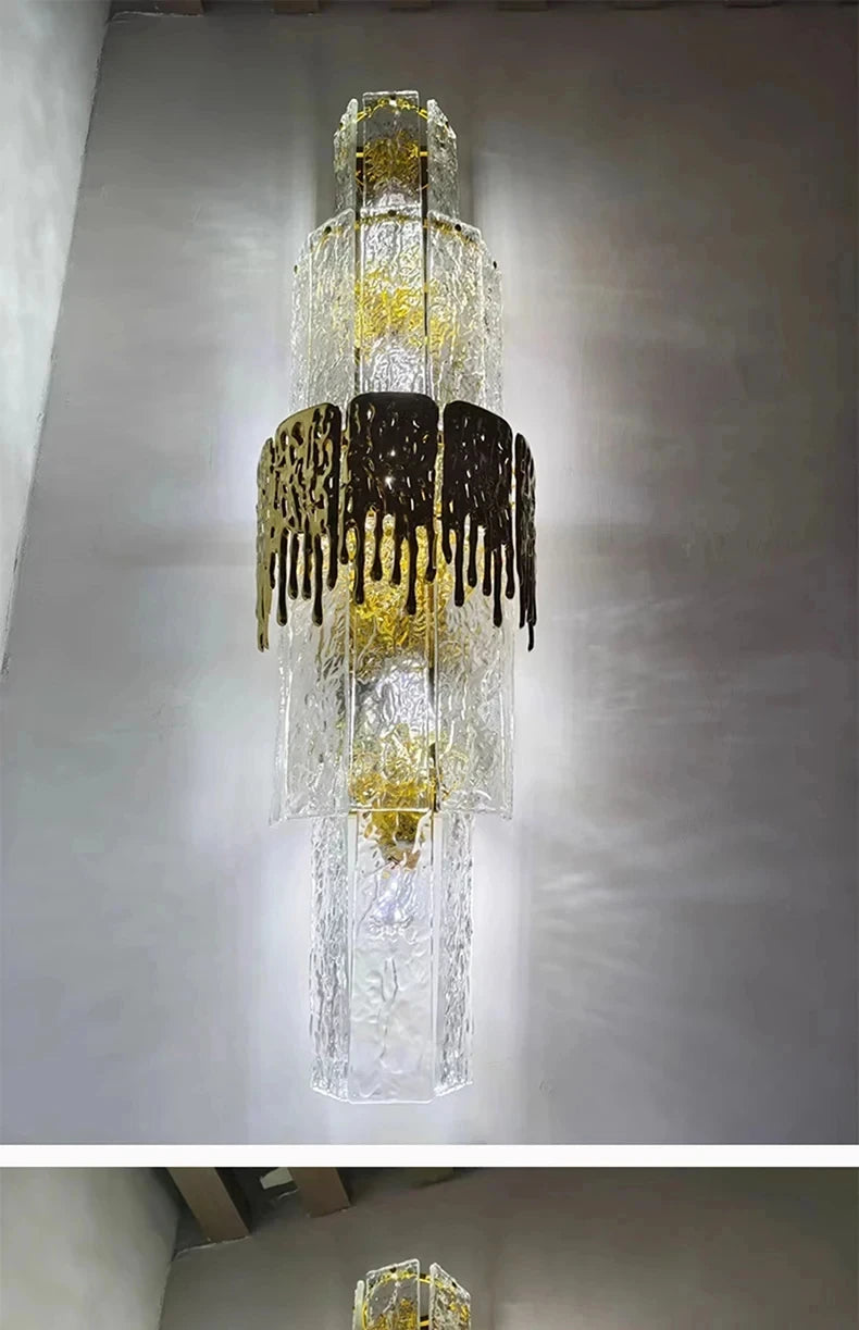 Light Luxury Led Wall Lamp Home Decoration Living Room Tv Background Wall Staircase Bedroom Italian Bedside Glass Wall Lamp