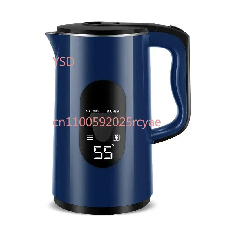Half spherical electric kettle with integrated insulation, large capacity for household use, featuring automatic power-off .