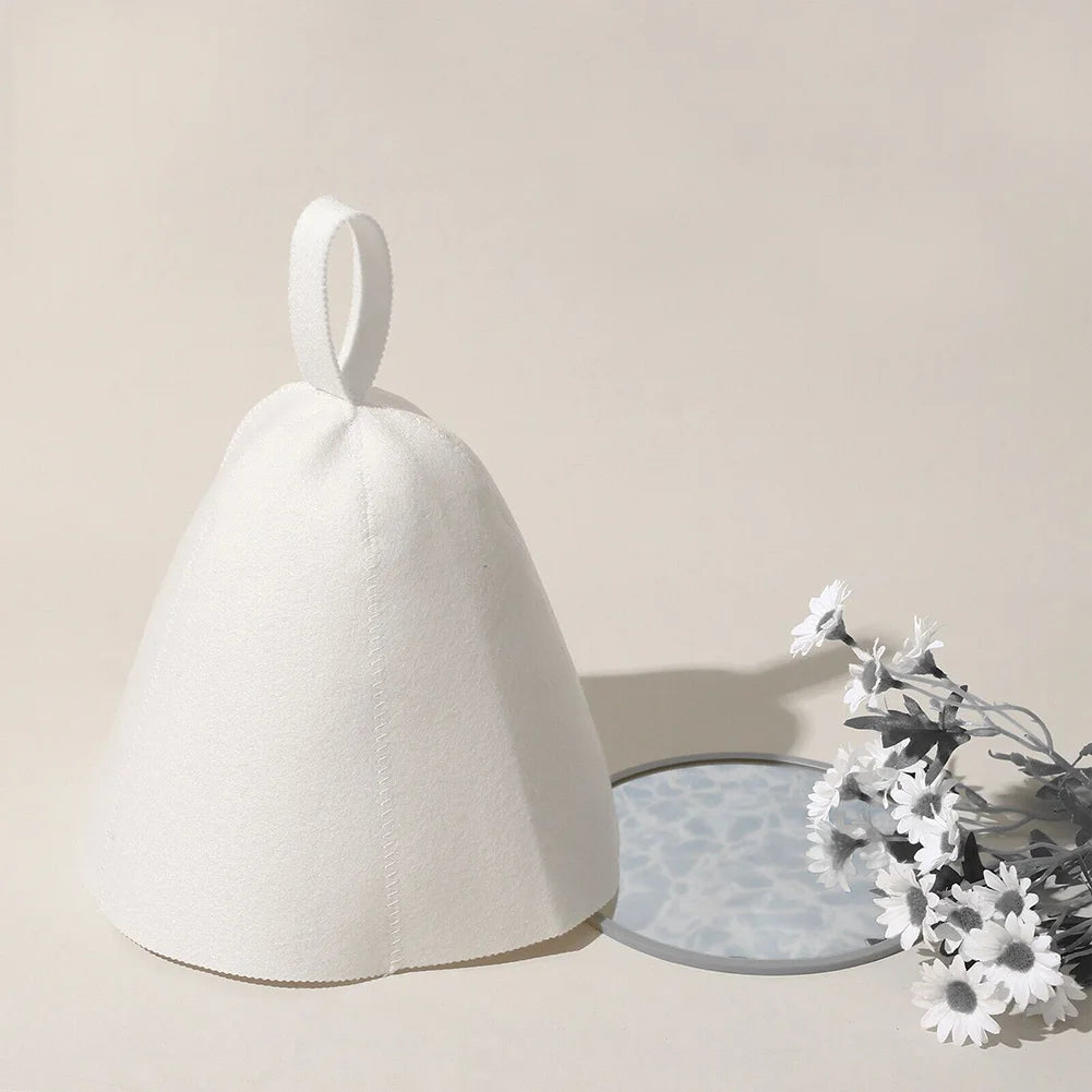 Thicken Wool Felt Sauna Hat Hair Protection Spa Sauna Accs For Bath Protection Felt Sauna Cap Absorbent Spa Cap