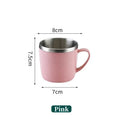Double Layer Stainless Steel Water Cup Anti-scalding Coffee Milk Mug Tea Drinks Water Cups with Plastic Handle Office Tumbler