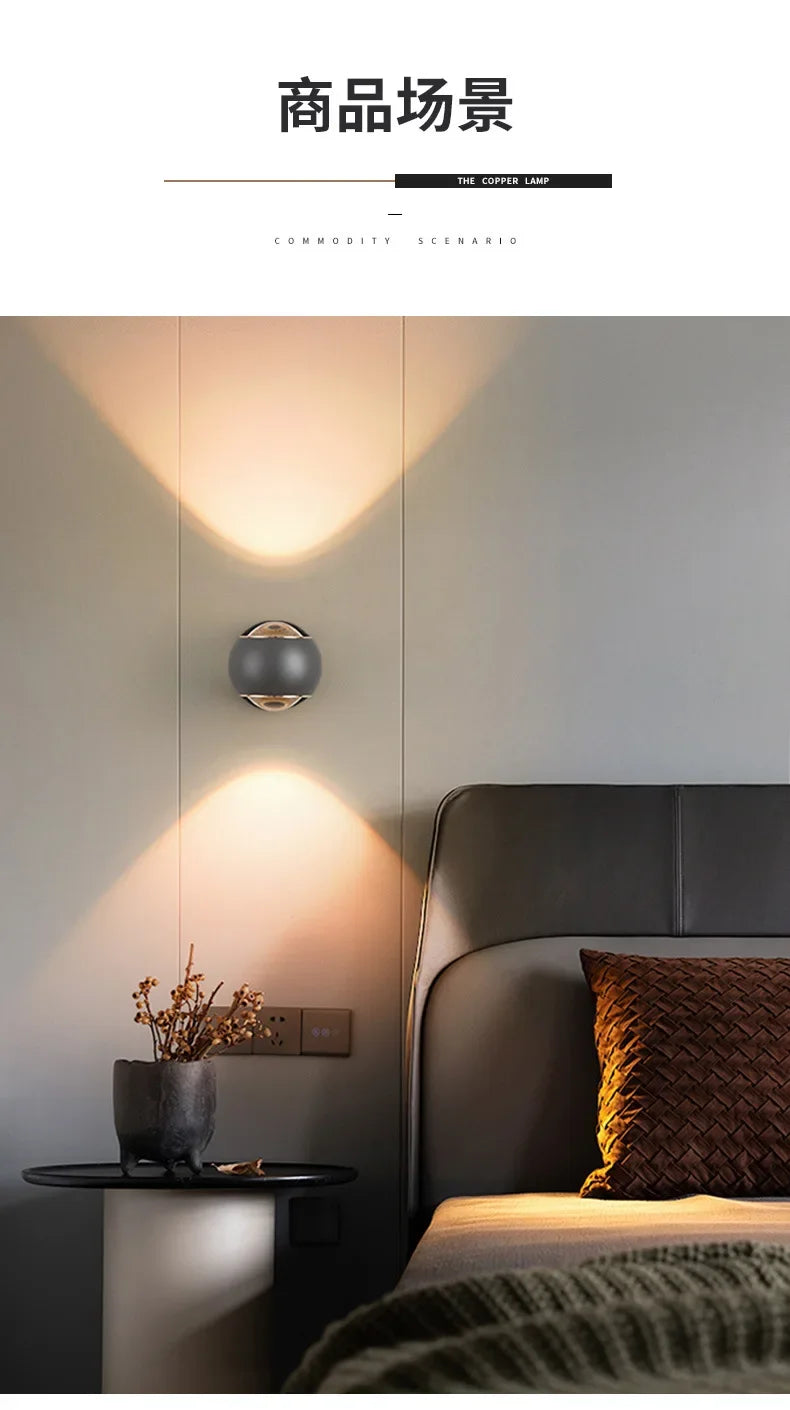 Aluminum Luxury Art Glass Wall Lamp Sconce Living Dining Room Bedroom Corridor Staircase Home Decor Lighting