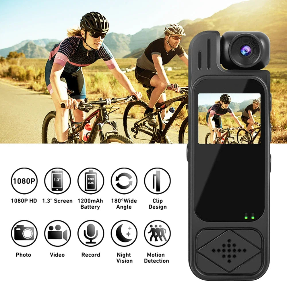 HD 4K Body Camera Mini Body Cam Audio and Video Recording 128GB Wearble Portable Camera Work Guard Travel Vlog