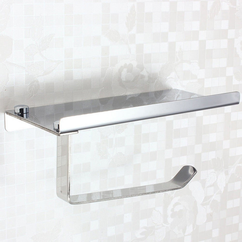 Wall Mounted Stainless Steel Bathroom Toilet Paper Holder with Towel Roll Shelf Tissue Rack Box Holders Organizer New