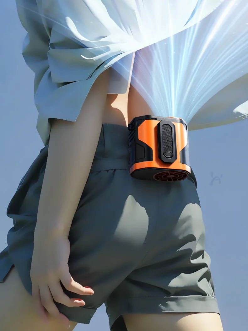 Wearable Waist-hanging Fan Portable Waist-clip Outdoor Construction Site Night Light Fan to Cool Down USB Mini Neck-hanging Fan