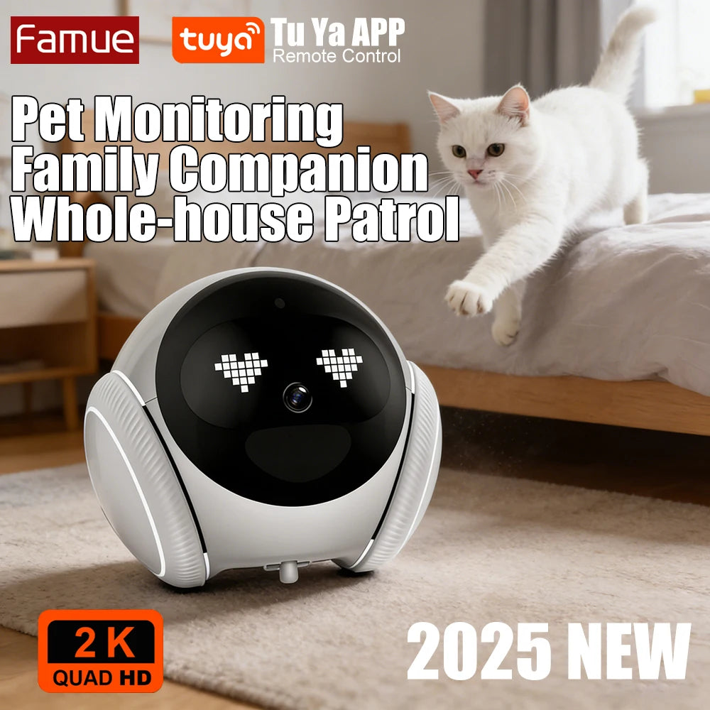 Smart Robot Camera for Home Security,Mobile Patrol with 2.4G/5G WiFi,Infrared Night Vision,2-Way Audio,AI Motion Detection