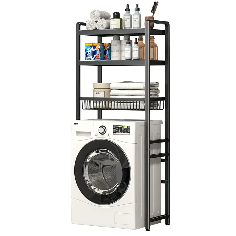 Washing machine overhead storage rack Bathroom balcony roller multi-layer toilet storage rack