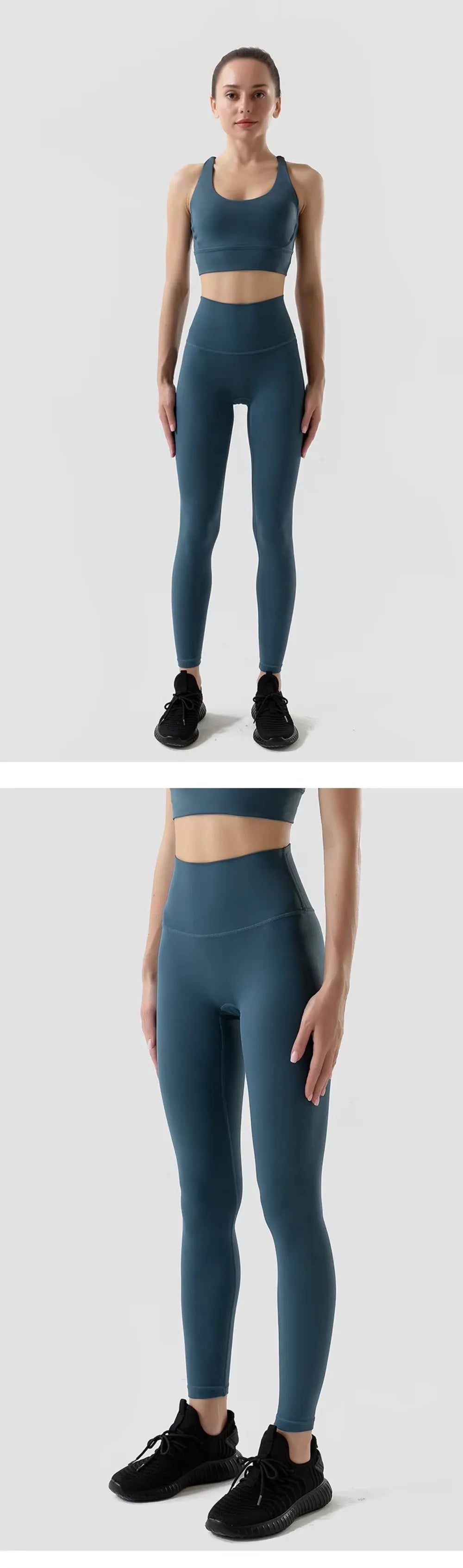 Women's 2 Piece Sports Set - High Waist Booty-Lifting Leggings with Back Pocket & Sports Bra Yoga/Gym/Running Workout Outfit