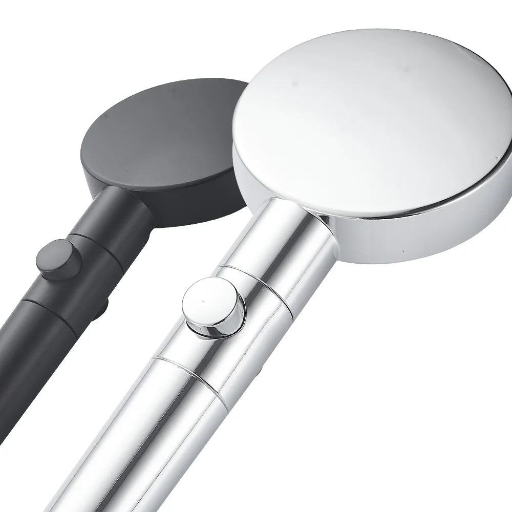 ZhangJi 2025 New 5-Function Shower head with Stop button 10cm Big Panel Silicone gel Hole Easy Cleaning Bathroom Nozzle Sprayer