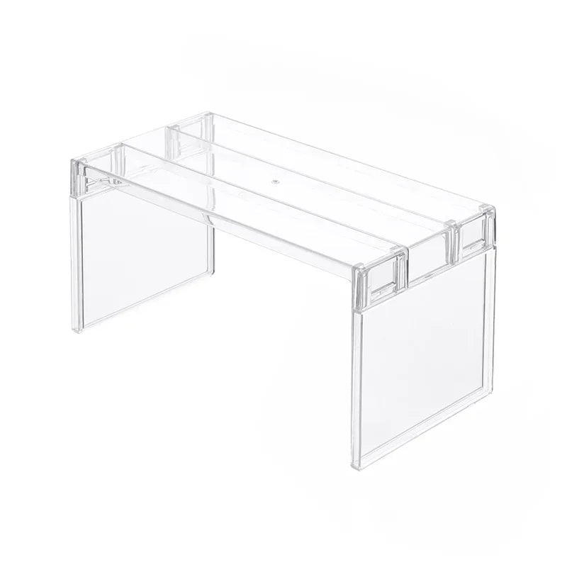 [Kitchen Storage] Clear Expandable Cabinet Organizer, Spice & Dish Divider, Multi-Scene Use For Kitchen & Bathroom