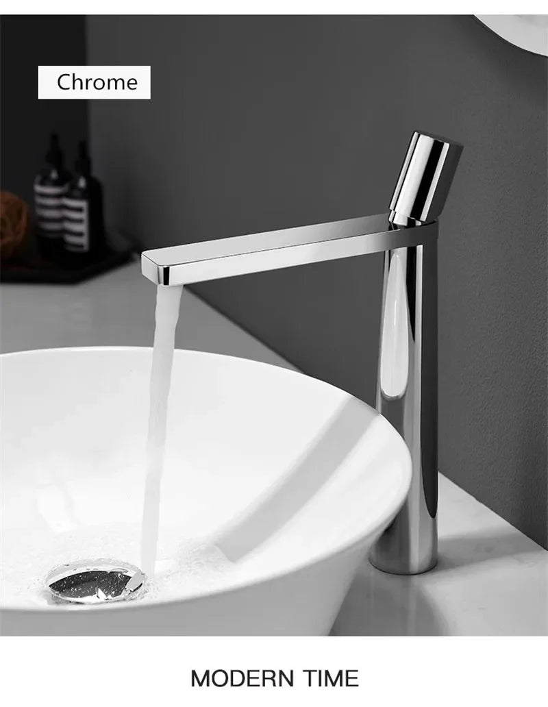 Black Bathroom Faucet Gray Basin Faucets Hot & Cold Bathroom Sink Faucet Deck Mounted Lavotory Faucet  Mixer Water Tap SS 304