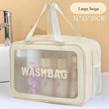 Homefish Large capacity transparent dry wet separation double-layer washbag frosted travel portable handheld bath storage bag