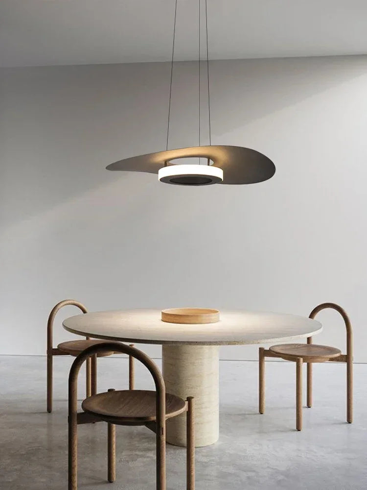 Modern Simple Black White LED creative chandelier Lighting,Suspension Home Decor Indoor Nordic Fixtures for Living Room Aisle