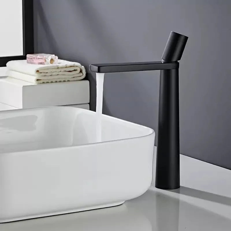 Black Bathroom Faucet Gray Basin Faucets Hot & Cold Bathroom Sink Faucet Deck Mounted Lavotory Faucet  Mixer Water Tap SS 304