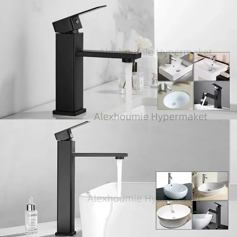 Bathroom Water Tap Washroom Faucet Deck Mounted Single Hole Single Handel Hot and Cold Water Mixer