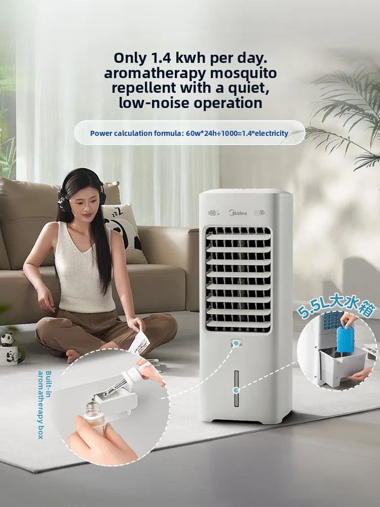 2026 New Portable Evaporative Air Cooler Water Cooling Fan Cold Wind Air Conditioner Fan for Home Dormitory Office Use