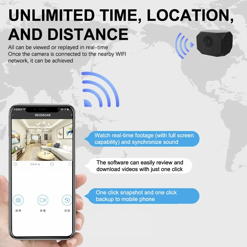4K HD Mini Camera WiFi IP APP Remote Monitoring Lightweight Portable Camcorder Smart Home Surveillance Security Camera