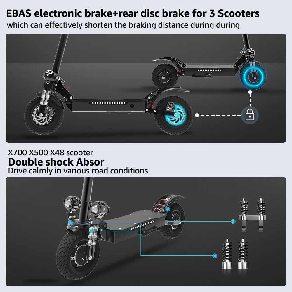 Single/Dual Motor Electric Scooter for Adults Max Speed 85km/h 500-6000W 30-100KM Range Foldable E-Scooter 10inch 11inch Tire