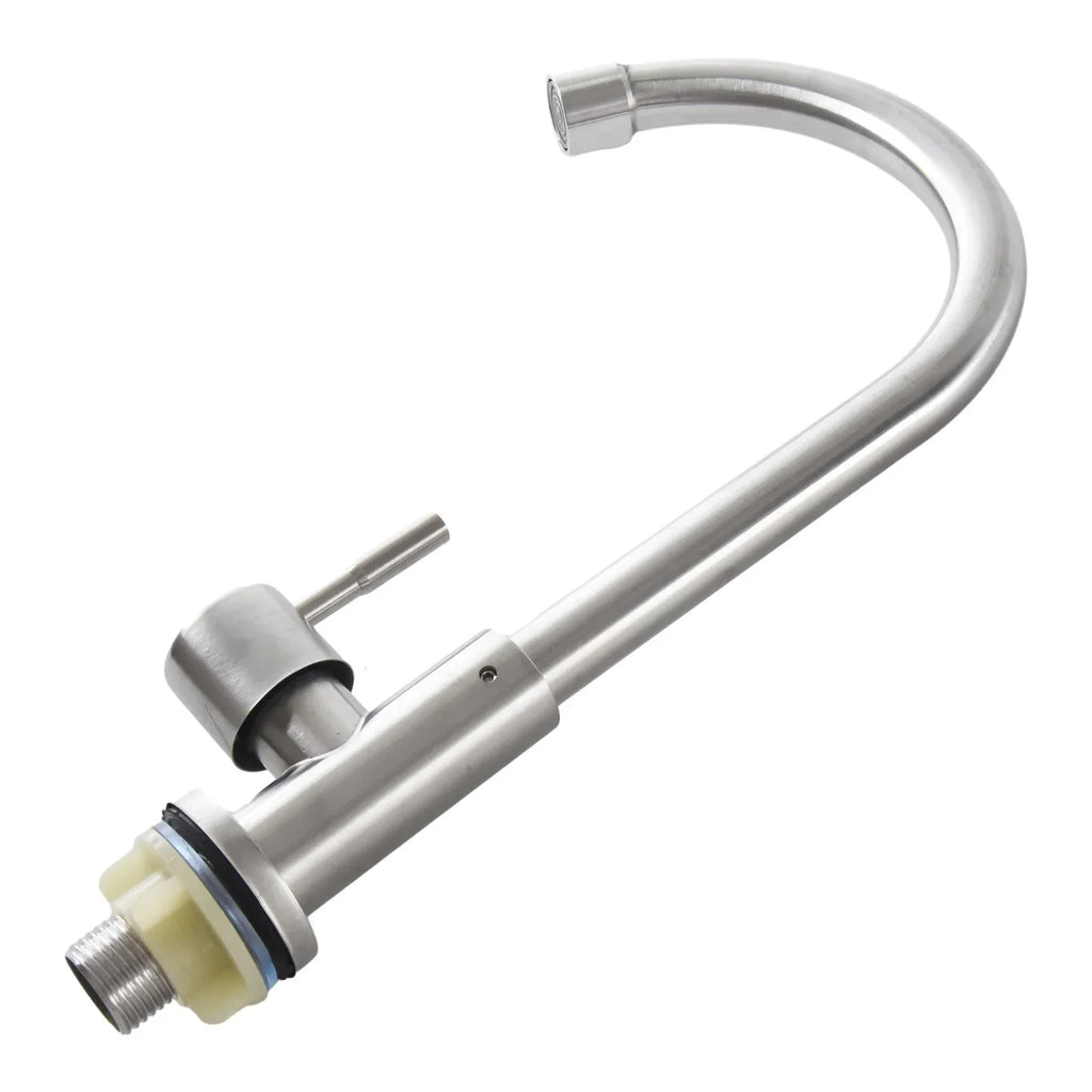 Kitchen Faucet Stainless Steel -=-Water Tap Single Cold Free Rotation Deck Mounted =-Single Lever Bathroom Kitchen Sink Faucet