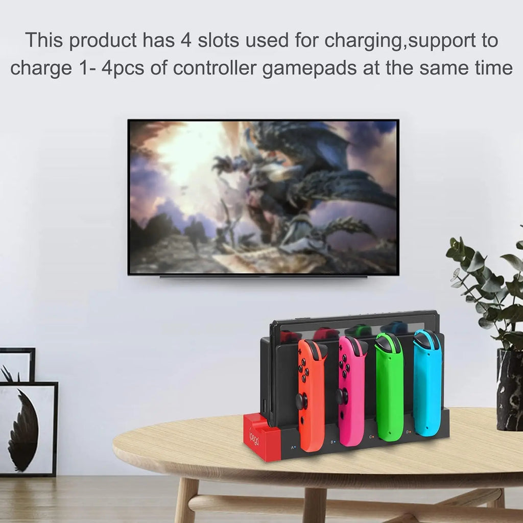 IPEGA PG-9186 Charging Dock Station for Switch&OLED - Charges Up To 4 Controllers, Compatible with Switch and OLED Model
