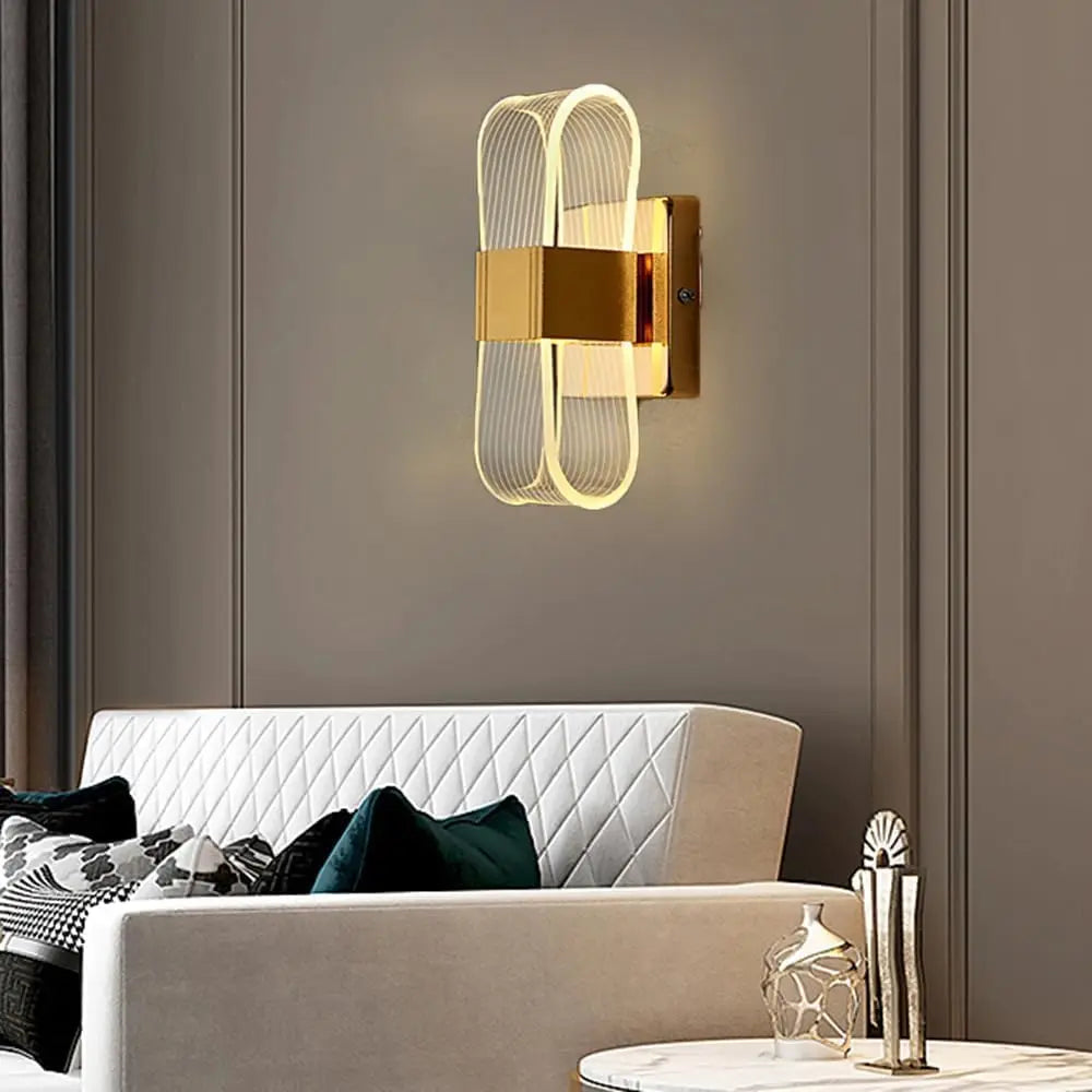 Modern LED Wall Lights with Golden Nordic Style Lighting Fixtures Suitable for Corridors, Dining Rooms, Living Rooms, Bathrooms
