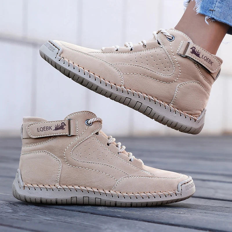 Shoes for Women Spring/Autumn Handmade Leather Casual Shoes Fashion Softe Causal Walking Sneakers Breathable Women's Ankle Boots