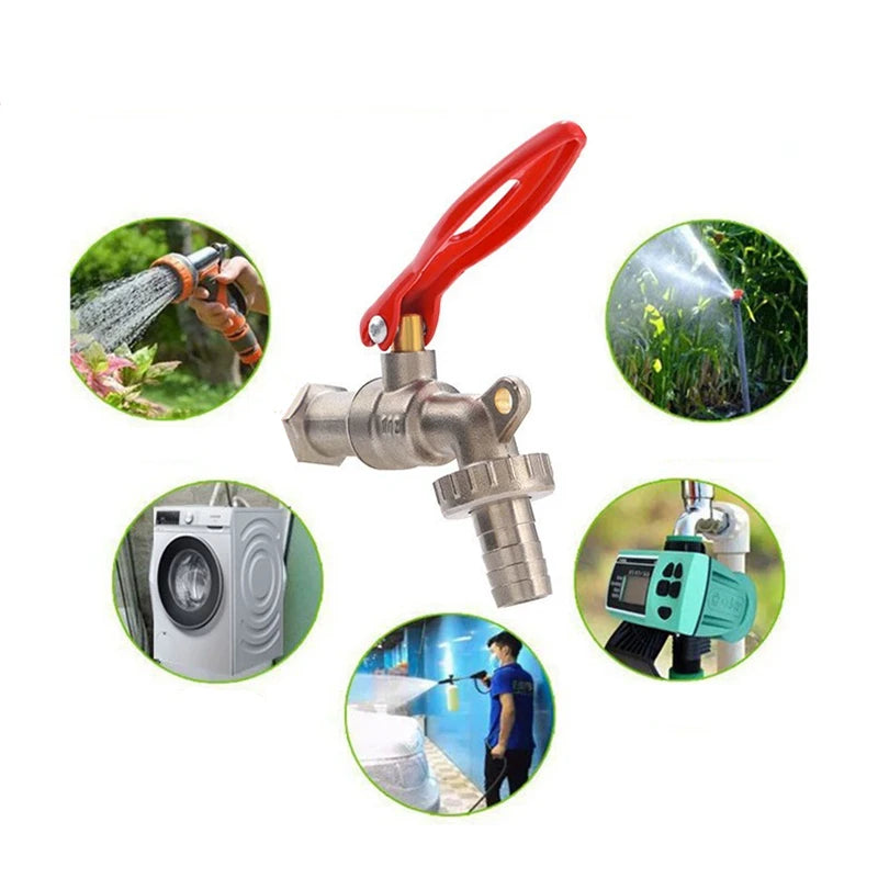 1/2 Inch Zinc Alloy Faucet Garden Bibcock Outdoor Lockable Water Tank Connector Industrial Home Irrigation Replacement Tool