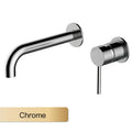 Modern Wall-Mounted Black Brass Bathroom Faucet with Concealed Design 2-Hole Single Handle Cold and Hot Dual-Control Basin Tap
