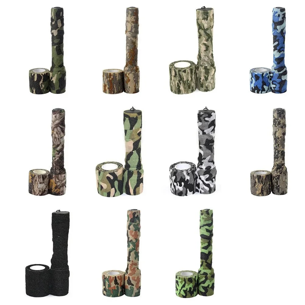 Elastic Wrap Tape  Adhesive Outdoor Hunting Camouflage Stealth Tape Waterproof Wrap Durable Self Adhesive Elastic Bandage