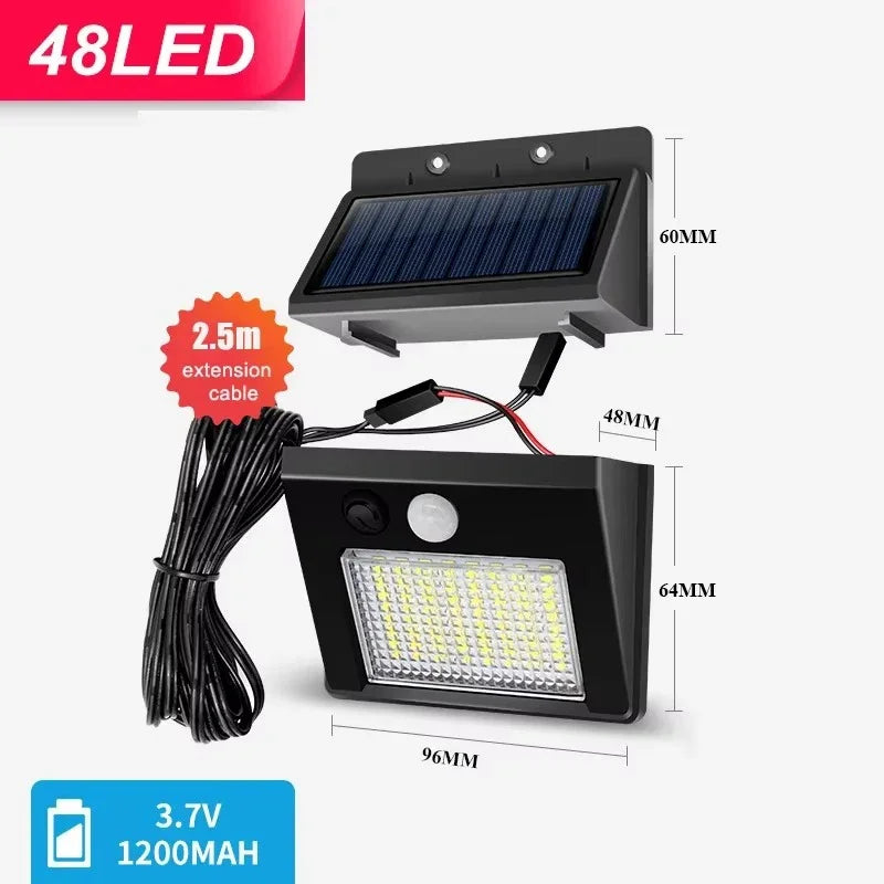 20/30/48LED Solar Lights Outdoor 3 Mode Waterproof Motion Sensor Security Lighting LED Wall Street Lamp for Garden Porch Light