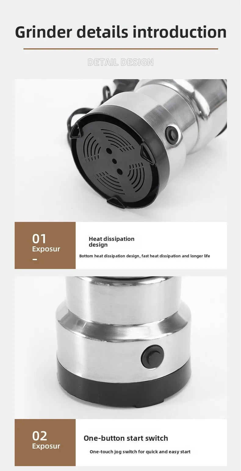 Kitchen Multifunctional 4 Blade Grain Grinder Coffee Chopping Home Electric Coffee Grinder Nut Bean Flavor Blender