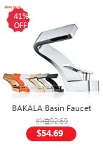 BAKALA Brass Matte Black Bathroom Sink Faucet Tap Hot Cold Wash Basin Water Swivel Spout Wall Mounted Bath Mixer