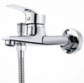 Wall Mounted Chrome Bathroom Shower Faucet Single Handle Bathtub Mixer Tap Hot Cold Water Valve with G1/2 Shower Hose Connector