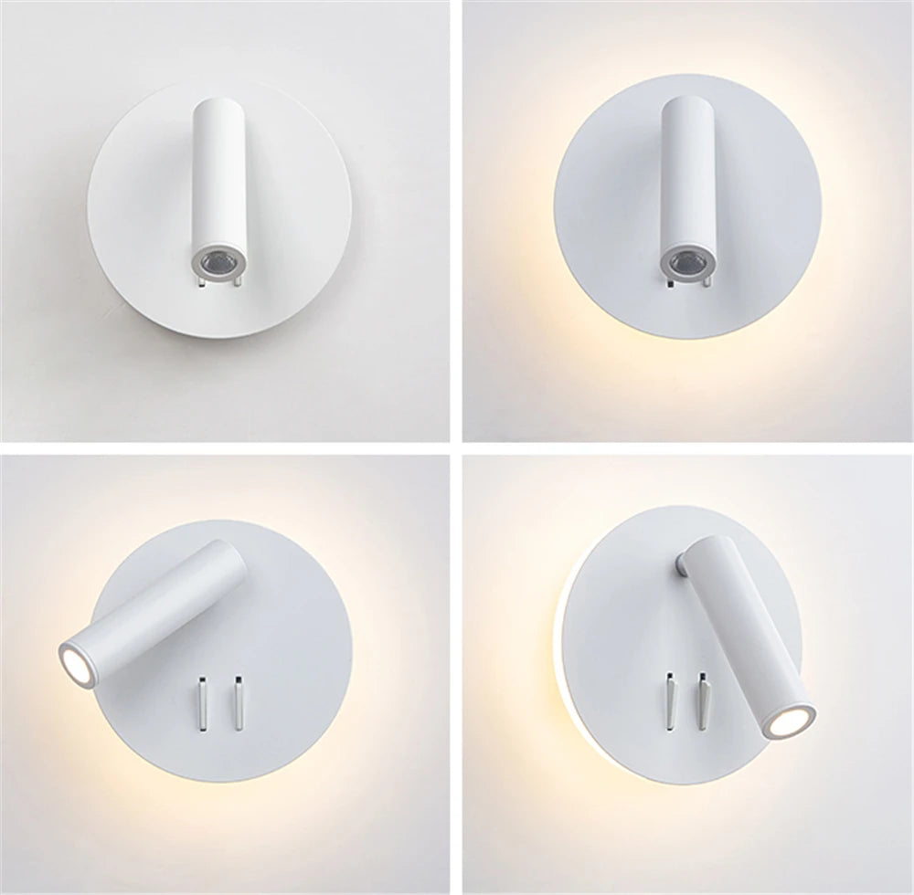 Turnable Led Wall Light With Switch Reading Lamp Bedroom Living Room Wall Lamp Desk Lamp Lighting Fixture AC85-265V