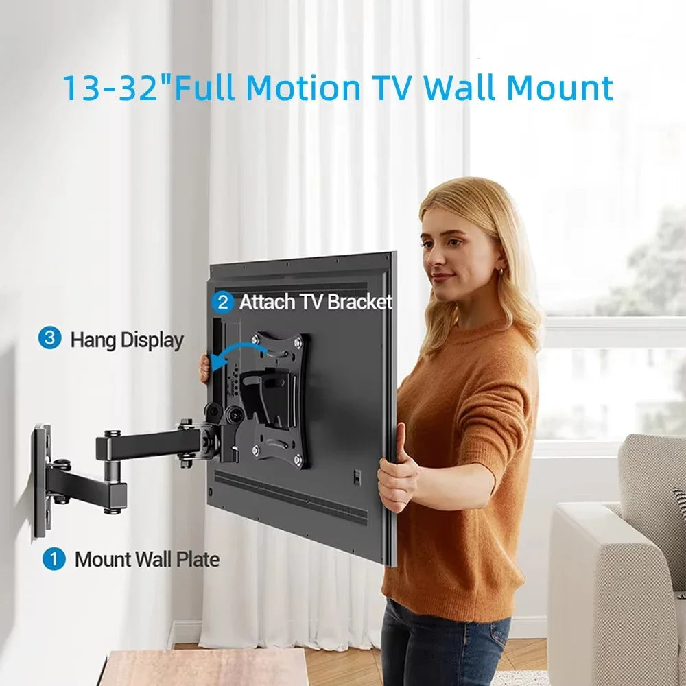 New TV Monitor TV Mounts LCD LED Monitor Wall Mount Bracket Adjustable TV Screen Holder TV Frame Support For 10-32 Inches TV