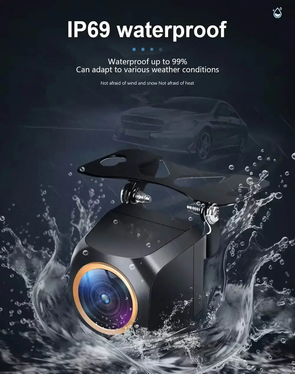 AHD 1920x1080P Car Rear View Camera 200° Fisheye Golden Lens Full HD Night Vision Vehicle Back Car Reversing Front Camera