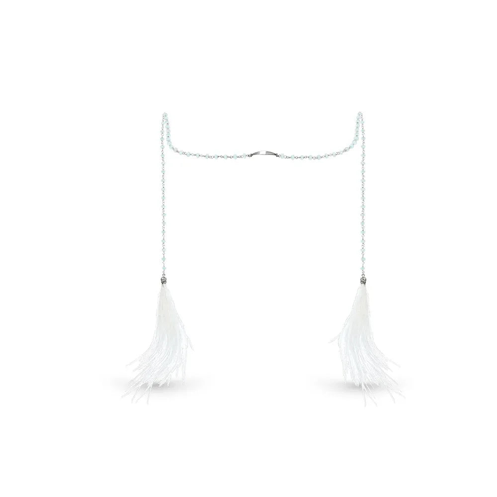 Personalized Design Plated Face Chain, Feather Beaded Tassel Style, Women's Street Shooting Accessory, Hot Sale Popular Item