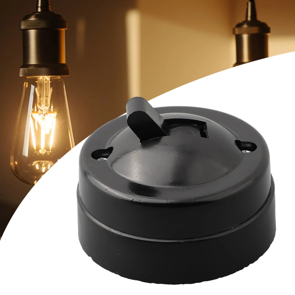 Single Control Switch Round Wall Mounted Easy Install Household Light Switch Retro Retro Style 1PC High Quality