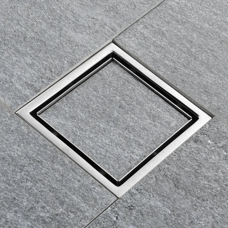 Square Shower Drain Tile Insert Anti Odor Stainless Steel Floor Drain Kit with Removable Grate Cover Hair Strainer Black Gold