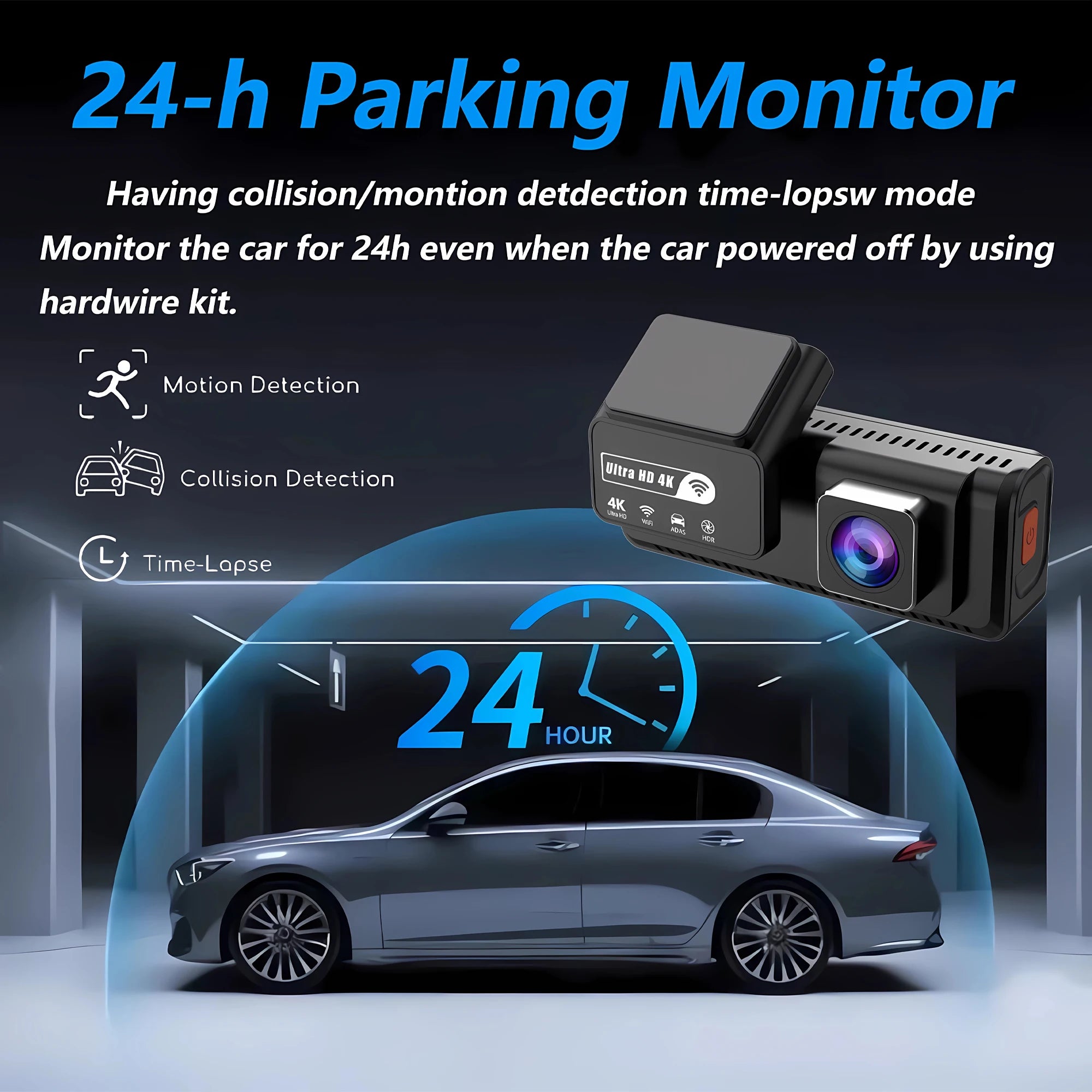 ADAS Dash Cam 4K+2.5K GPS WIFI 24H Night Vision Mini Optional Rear Lens Dashcam Car DVR Video Recorder Camera For Car Black Box