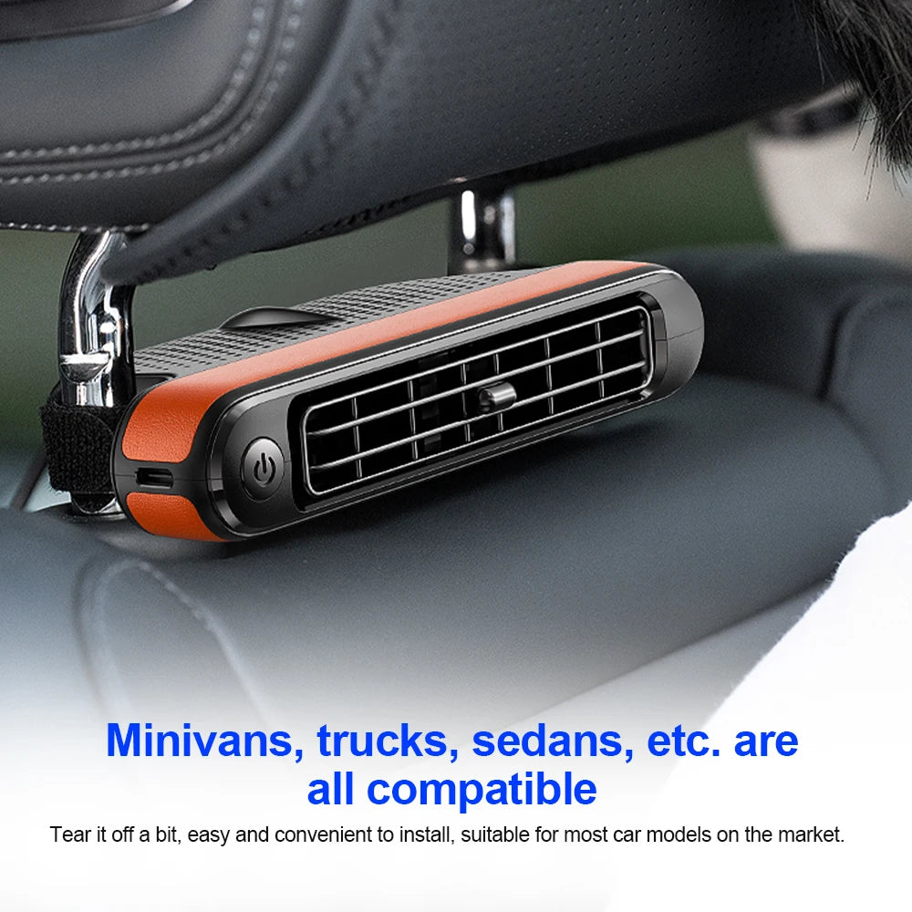 3 Speeds Adjustable Car Seat Fan Car Headrest Cooling Air Fan USB Powered Car Seat Headrest Fan Summer Car Accessories