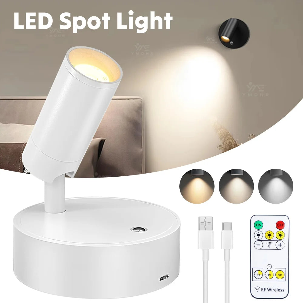 Dual Intelligent Control LED Light Magnetic USB Rechargeable Wall Lights Spotlight Stepless Dimmable Corridor Lamp Bedside Lamp