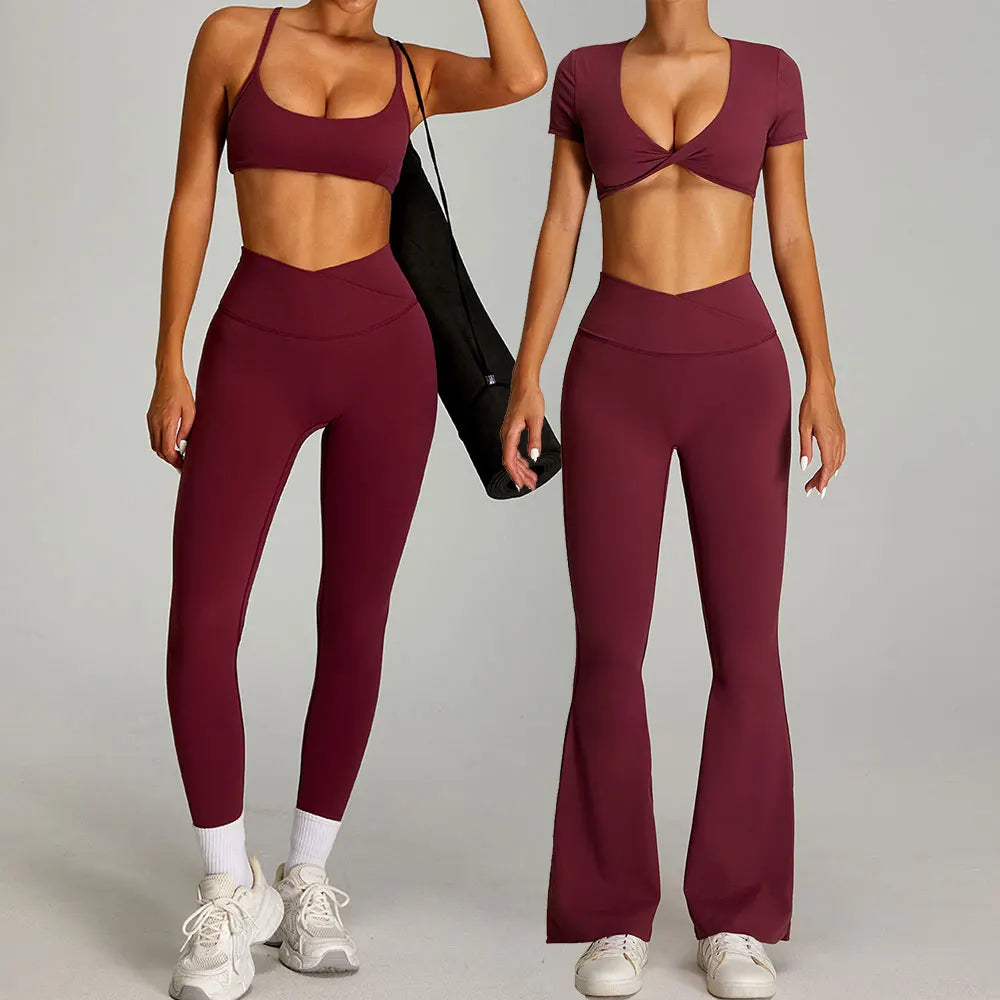 mikeyoga Women Yoga Suit 2PCS Sports Set Quick-Drying Gym Set Women Tracksuit Running Workout Short Sleeves Sports Yoga Clothing