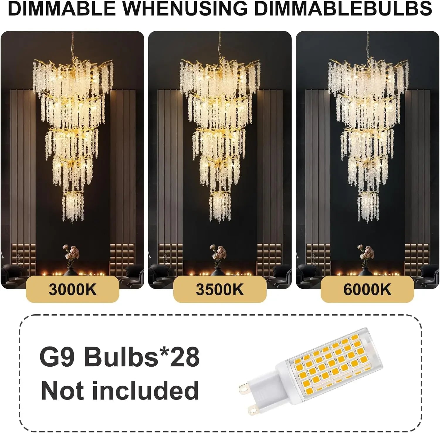 Modern light luxury living room crystal chandelier dining room bedroom French crystal lamp artistic decoration branch lamp