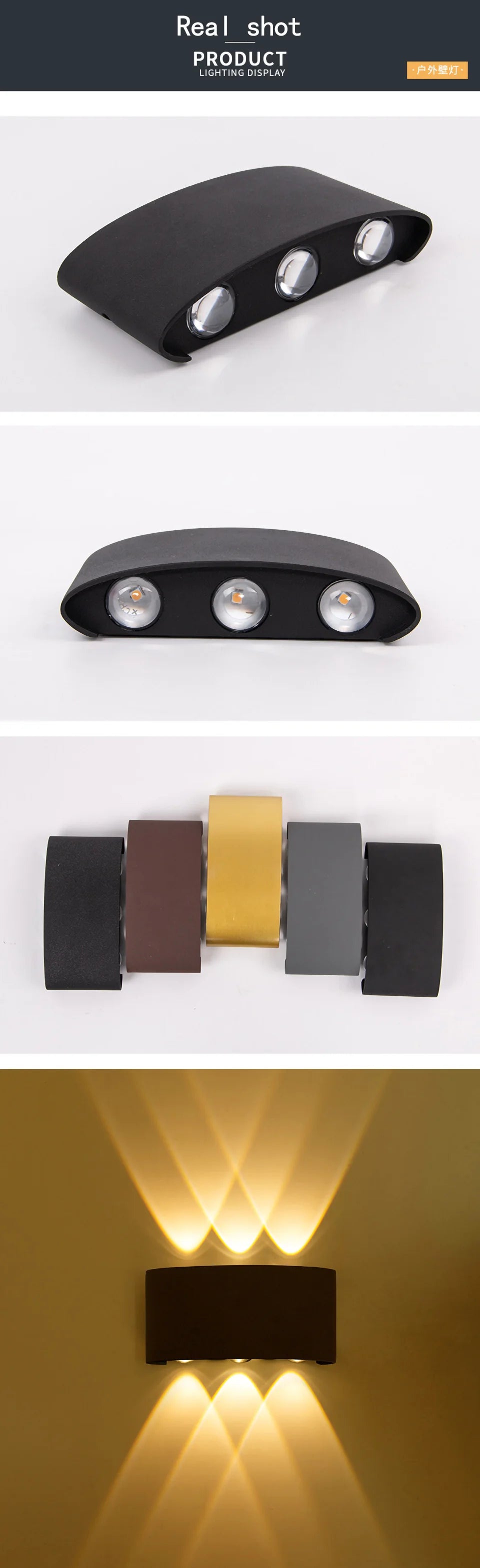 Modern style LED light source outdoor waterproof IP65 plastic garden lighting indoor bedroom living room staircase wall lamp
