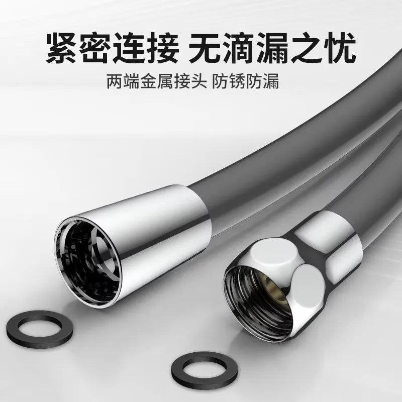 1.5/2M Black Latex Shower Head Hose Flexible Tube Pipe High Pressure Silicone Powerful Tap Faucet Toilet Bathroom Accessories